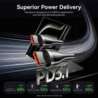 Vention кабел Cable - USB2.0 Type-C to Type-C - 5A Fast Charging, 240W, PD3.1, 1.2m -  CTYBAV