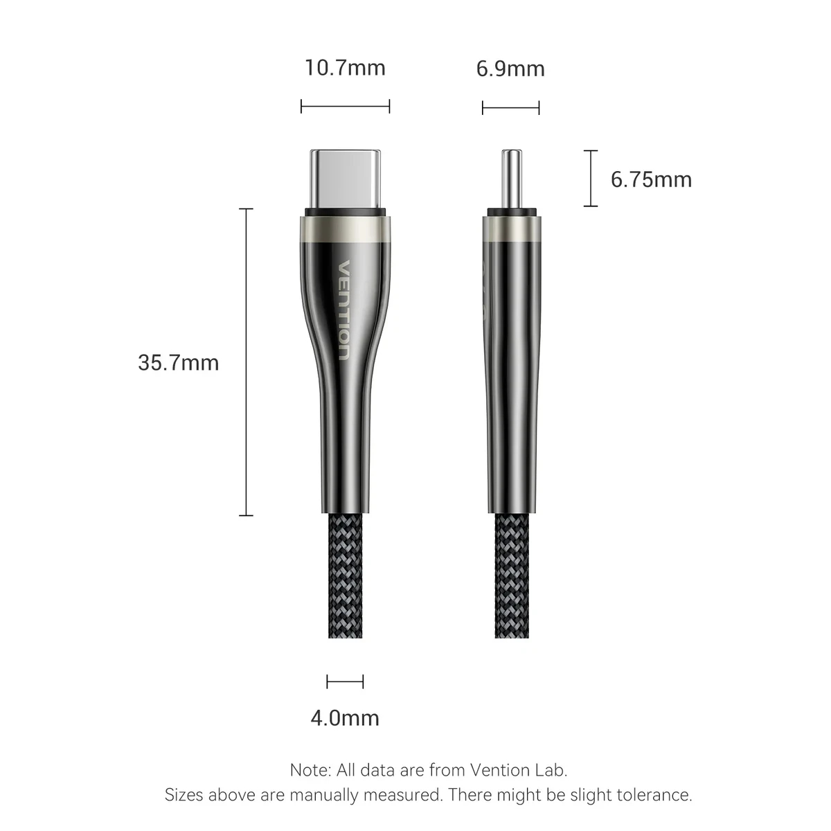 Vention кабел Cable - USB2.0 Type-C to Type-C - 5A Fast Charging, 240W, PD3.1, 1.2m -  CTYBAV