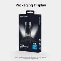 Vention кабел Cable - USB2.0 Type-C to Type-C - 5A Fast Charging, 240W, PD3.1, 1.2m -  CTYBAV