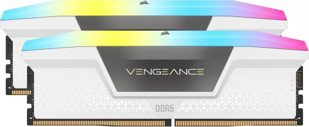 Памет Corsair Vengeance RGB White 64GB (2x32GB) DDR5 6000MHz CL30 EXPO/XMP - CMH64GX5M2B6000Z30W