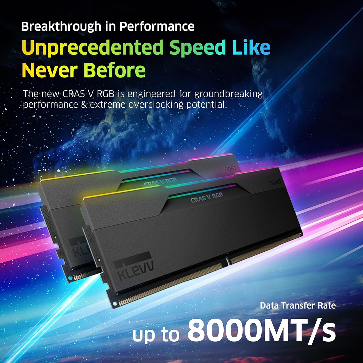 Памет KLEVV CRAS V RGB DDR5 32GB (2x16GB) DDR5 6000MHz CL28 EXPO/XMP - KD5AGUA80-60B280G