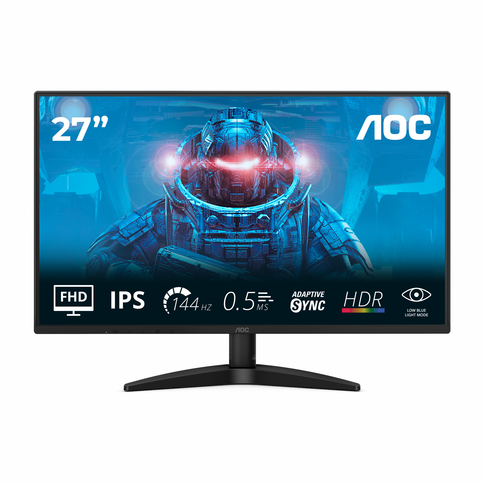 Moniteur AOC 27B36X, 27" IPS WLED, 1920x1080, 144Hz, 0.5ms MPRT, Adaptive Sync, FlickerFree, Low Blue Light, HDMI, DP