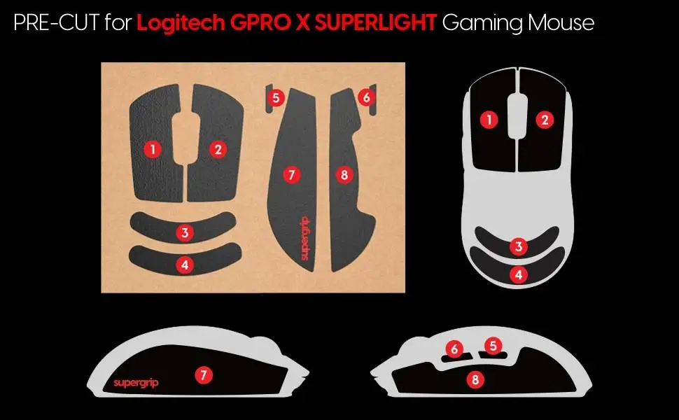 Pulsar лепенки за захват Supergrip Griptape Precut for G Pro X Superlight / G Pro X Superlight 2