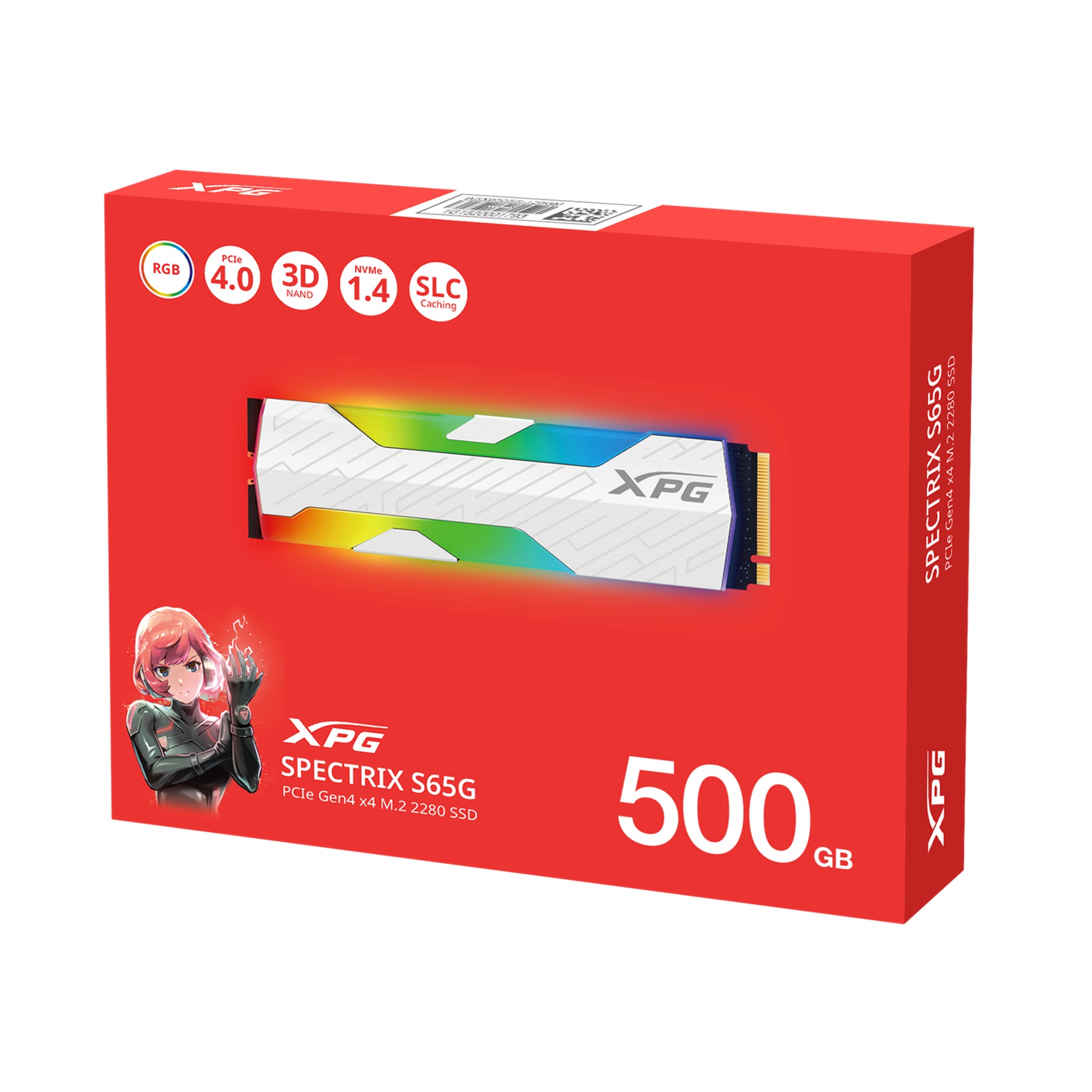 Диск SSD Adata XPG Spectrix S65G 500GB M.2 2280 NVMe PCIe Gen4x4 - SSPECTRIX65G-500G-CI