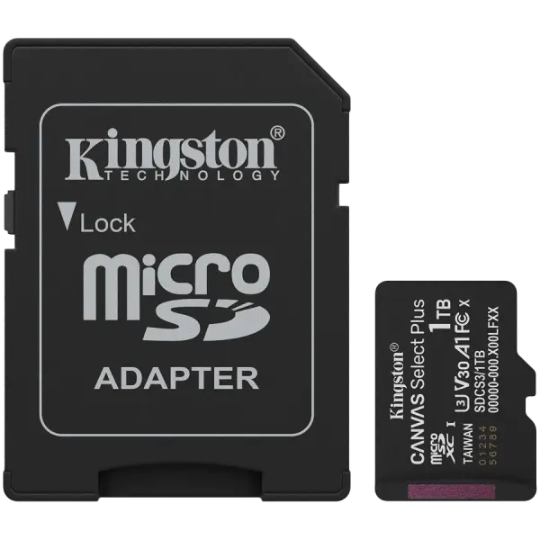 Карта памет Kingston Canvas Select Plus microSD 1TB Class 10, UHS-I, U1/U3 - SDCS3/1TB