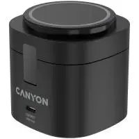 Зарядно за телефон Canyon CNS-WCS405B 4 in 1 Wireless Charging Stand, 30W max, with 65W charger and 1M cable, black