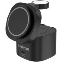 Зарядно за телефон Canyon CNS-WCS405B 4 in 1 Wireless Charging Stand, 30W max, with 65W charger and 1M cable, black
