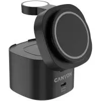 Зарядно за телефон Canyon CNS-WCS405B 4 in 1 Wireless Charging Stand, 30W max, with 65W charger and 1M cable, black