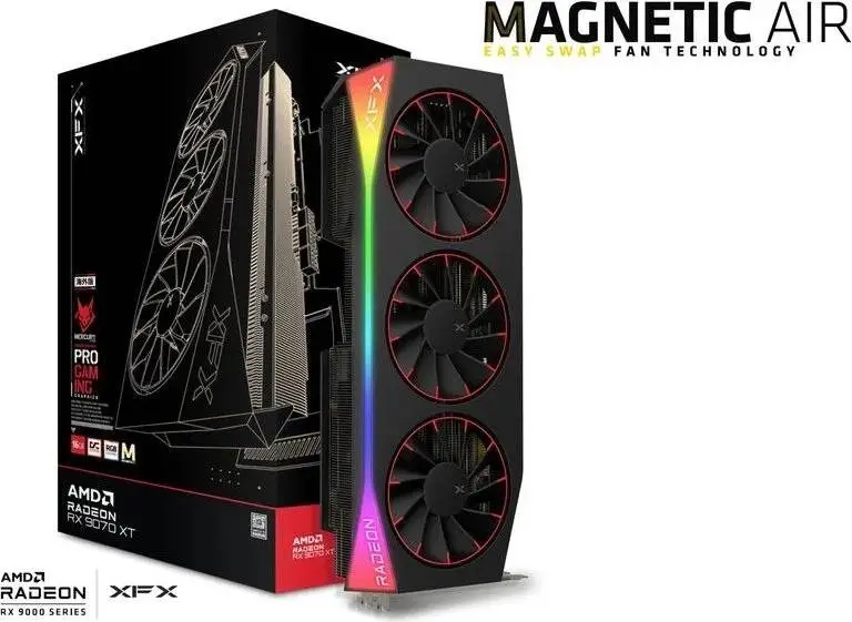 Видео карта XFX Mercury AMD Radeon RX 9070 XT OC 16GB Magnetic Air Edition with RGB