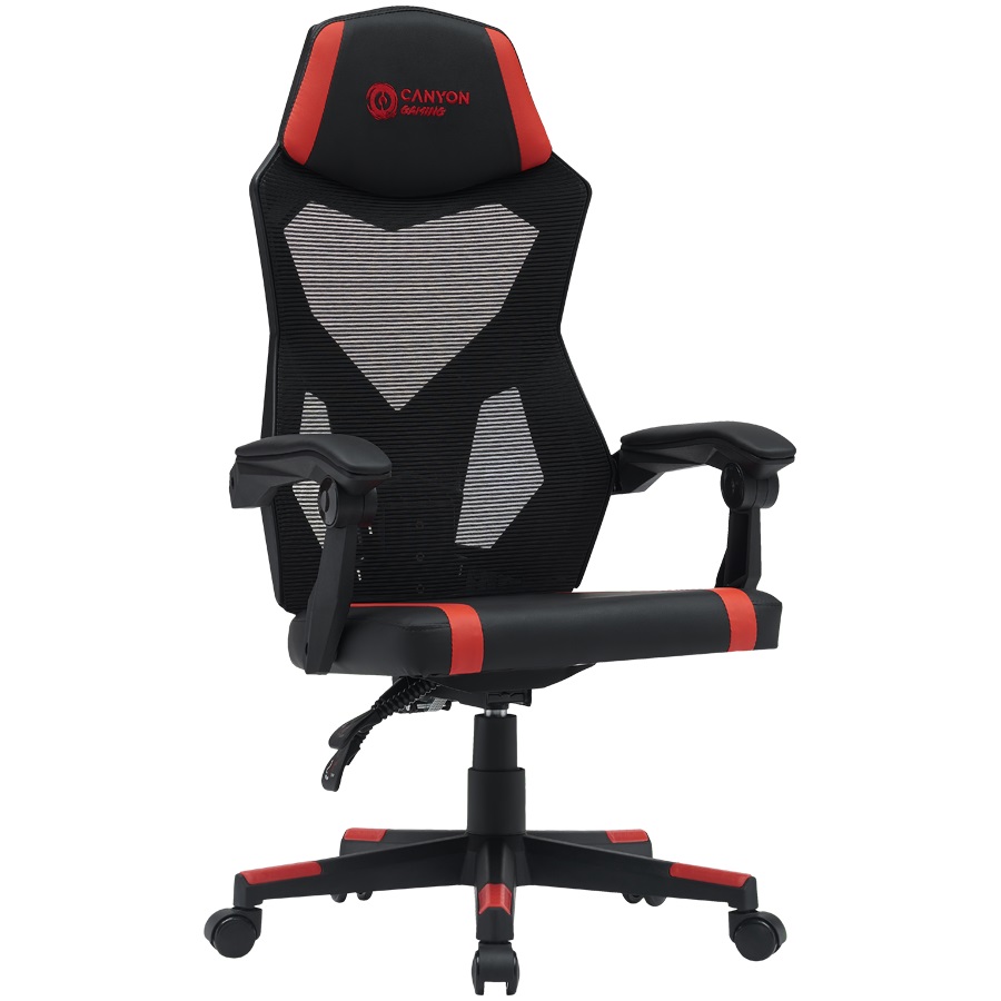 Геймърски стол CANYON gaming chair Flow MCH01 Mesh Black Red - CNE-MCH01R