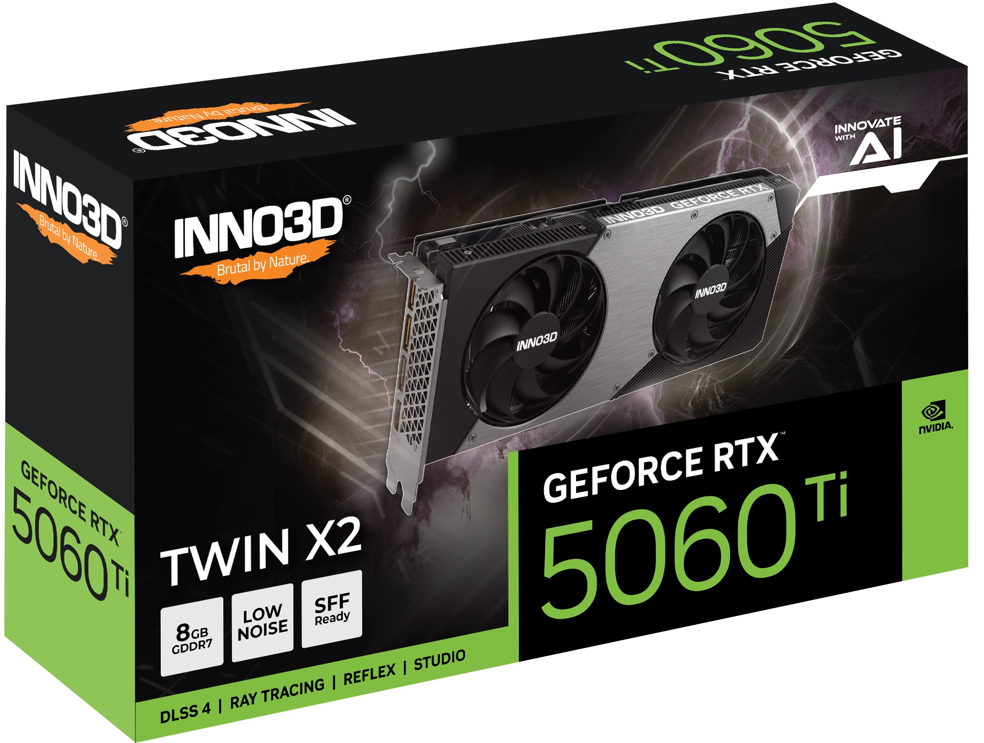 Видео карта Inno3D GeForce RTX 5060 Ti 8GB Twin X2 - N506T2-08D7-193075N