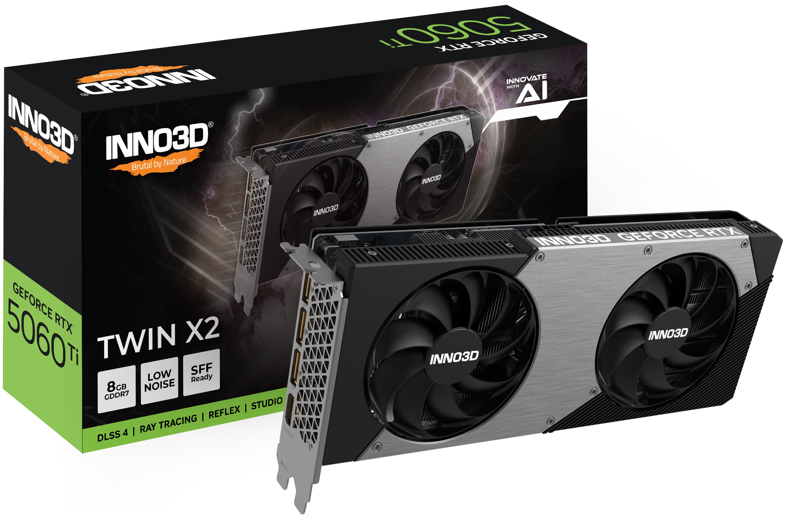 Видео карта Inno3D GeForce RTX 5060 Ti 8GB Twin X2 - N506T2-08D7-193075N
