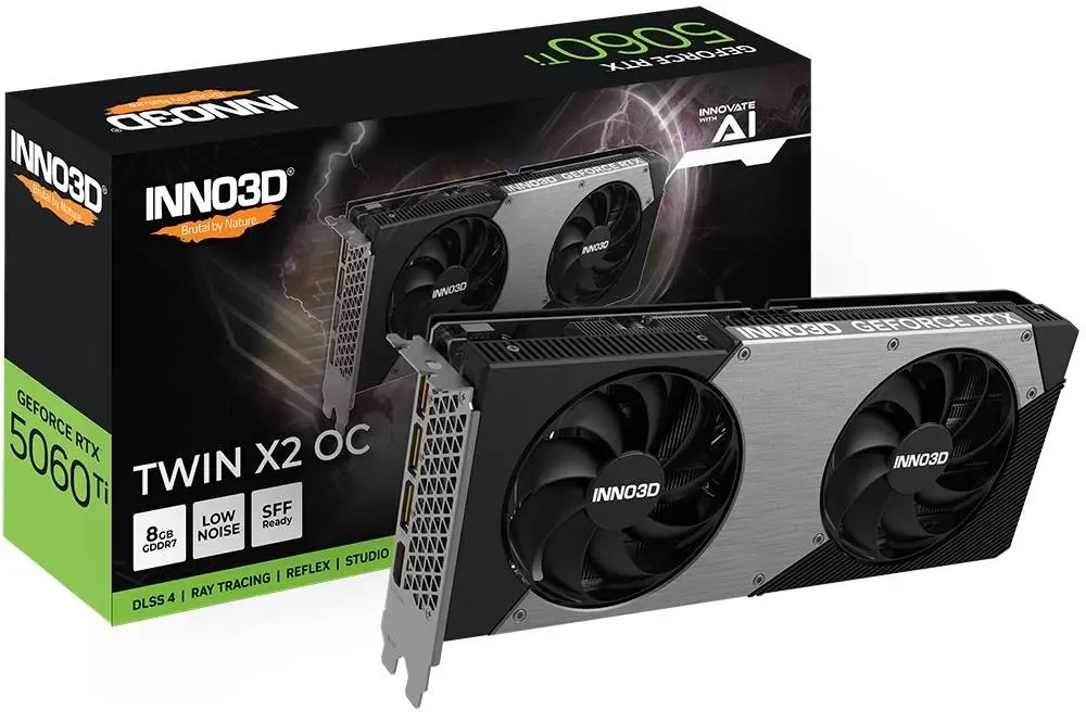 Видео карта Inno3D GeForce RTX 5060 Ti 8GB Twin X2 OC - N506T2-08D7-193075N