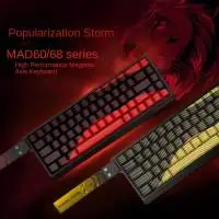 Madlions професионална геймърска механична клавиатура Professional Gaming Mechanical Keyboard MAD 68 HE Flagship V2 - 8K, Magnetic Amber Pro Switches - White