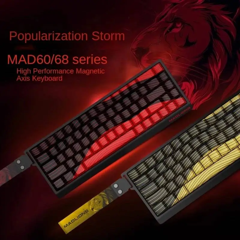 Madlions професионална геймърска механична клавиатура Professional Gaming Mechanical Keyboard MAD 68 HE Flagship V2 - 8K, Magnetic Amber Pro Switches - Black