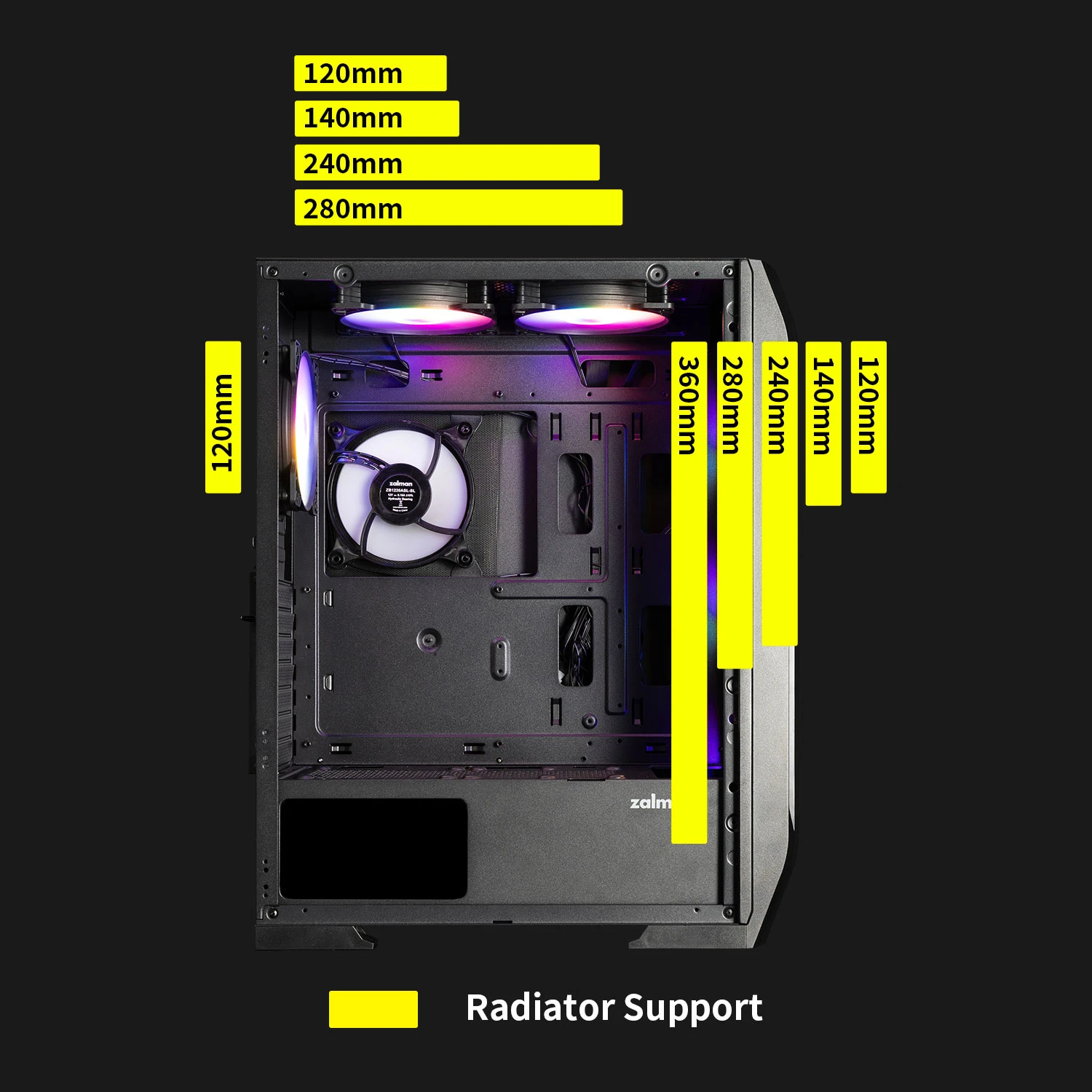 Кутия Zalman N7 PLUS Case ATX - 7 fans included, Tempered Glass