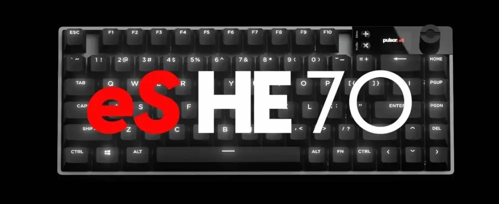 Pulsar професионална геймърска механична клавиатура Professional Gaming Mechanical Keyboard eS HE 70 ANSI Black - 8K, RGB