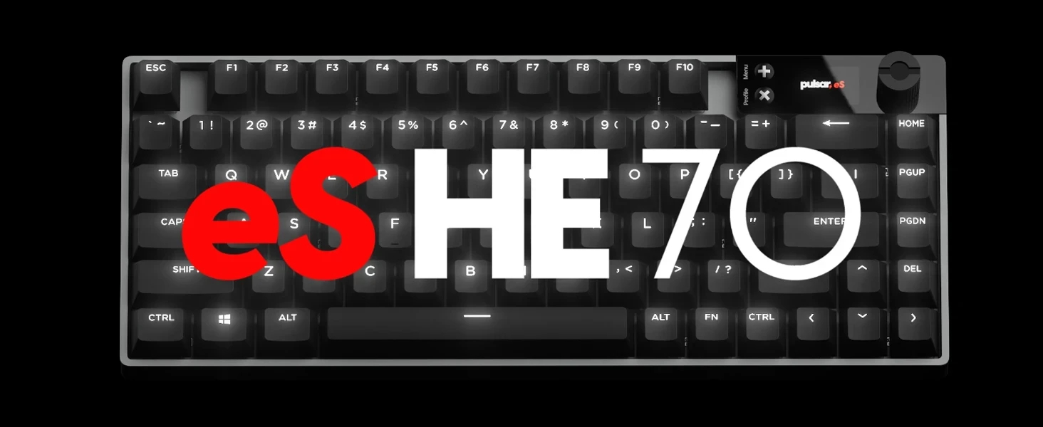 Pulsar професионална геймърска механична клавиатура Professional Gaming Mechanical Keyboard eS HE 70 ANSI Black - 8K, RGB