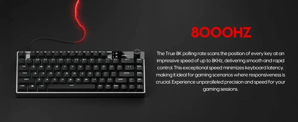Pulsar професионална геймърска механична клавиатура Professional Gaming Mechanical Keyboard eS HE 70 ANSI Black - 8K, RGB