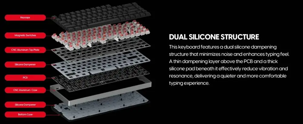 Pulsar професионална геймърска механична клавиатура Professional Gaming Mechanical Keyboard eS HE 70 ANSI Black - 8K, RGB