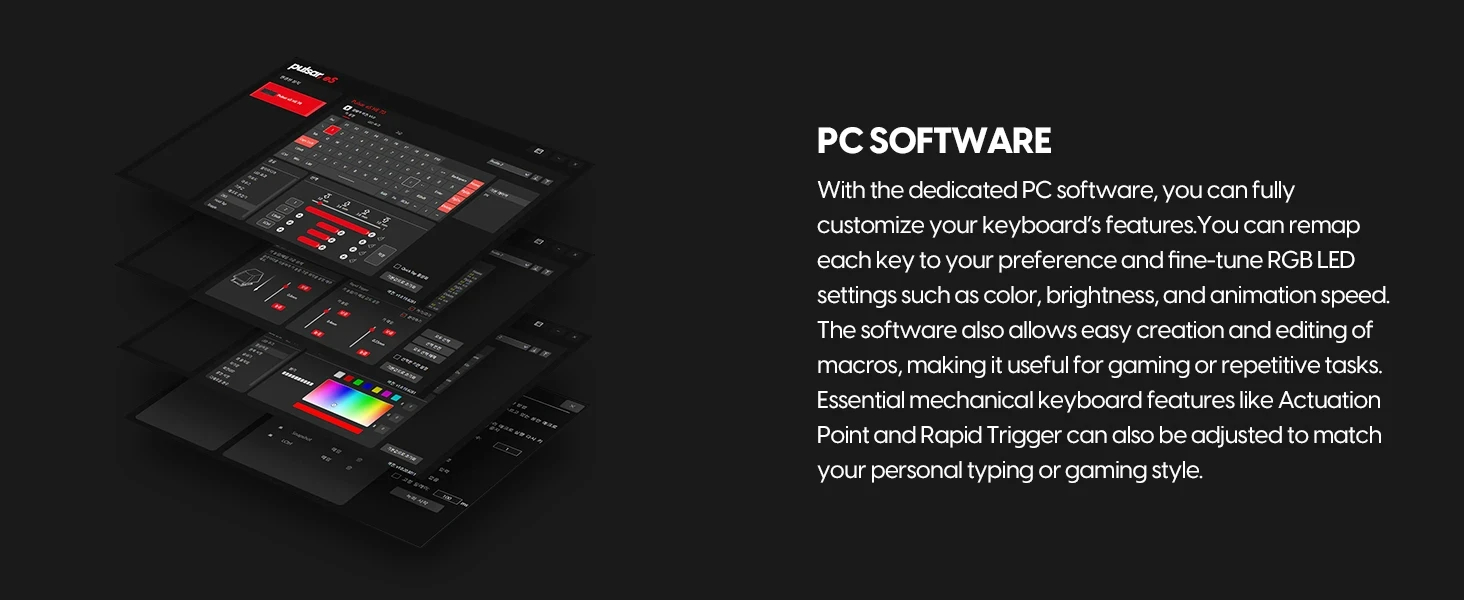 Pulsar професионална геймърска механична клавиатура Professional Gaming Mechanical Keyboard eS HE 70 ANSI Black - 8K, RGB