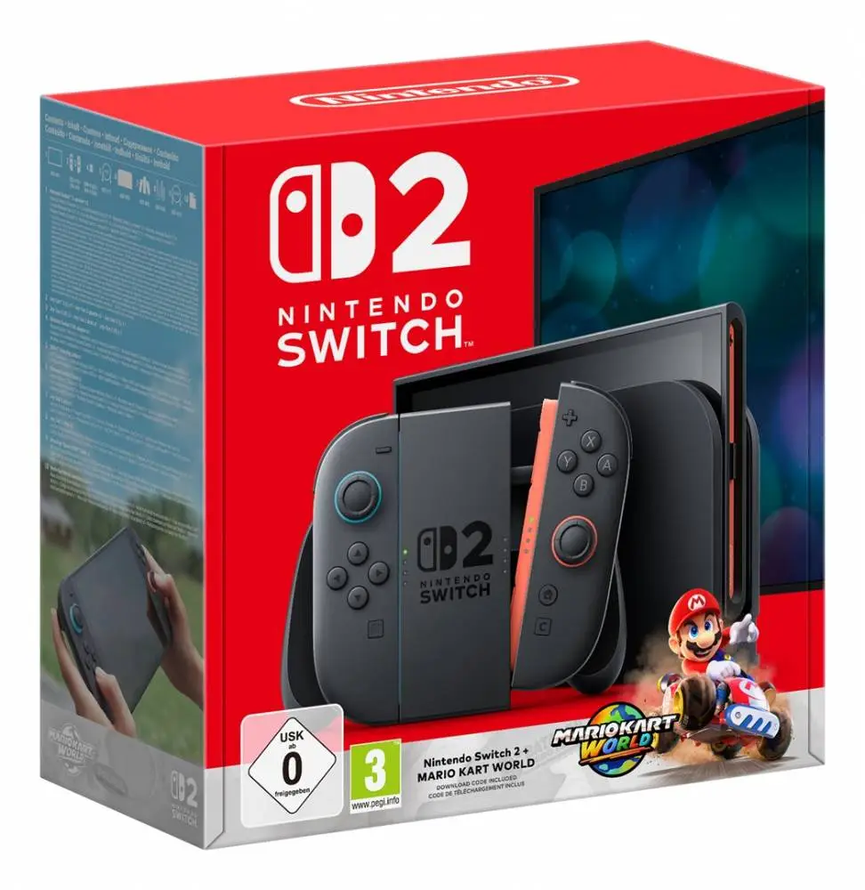 Портативна конзола Nintendo Switch 2 + Mario Kart World Portable Game Console, 7.9" Touchscreen, 256GB, Wi-Fi Black