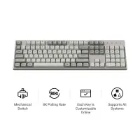 Геймърска Механична клавиатура Keychron C2 Pro 8K QMK - Super Red Switch, Full Size