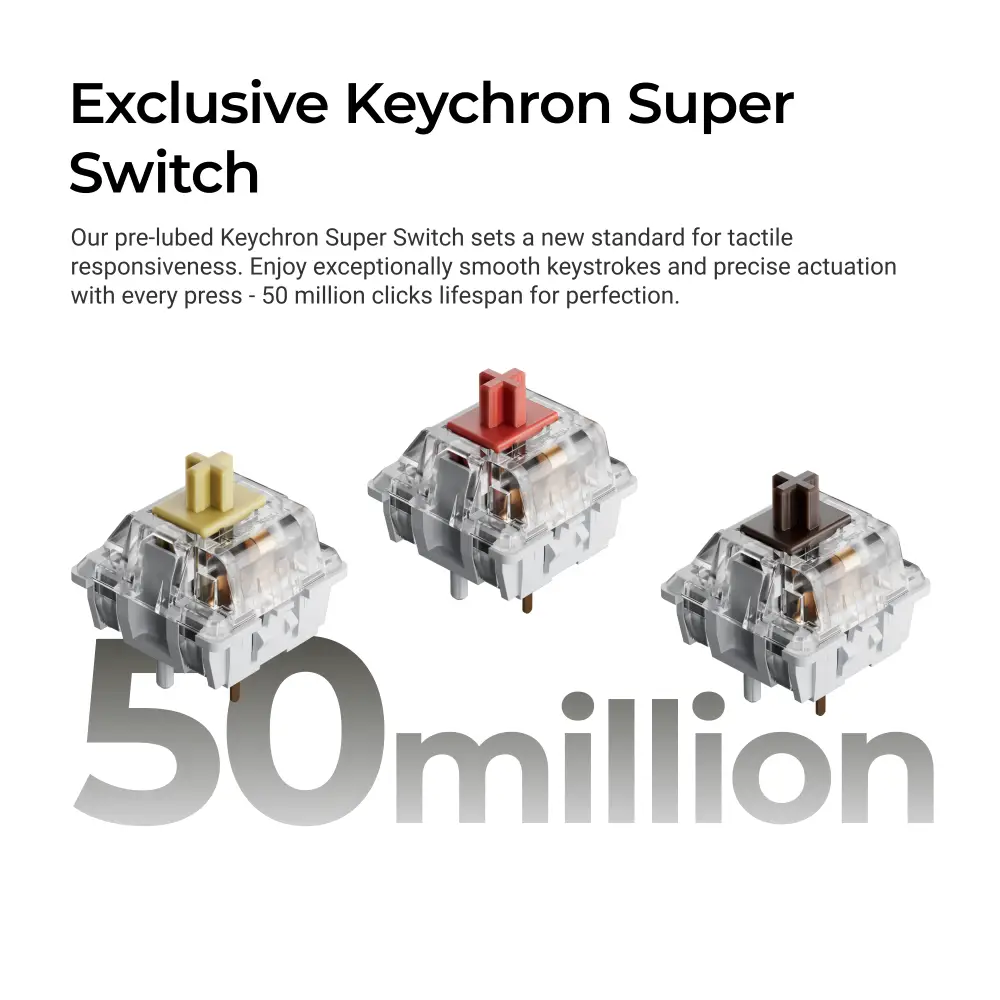 Геймърска Механична клавиатура Keychron C2 Pro 8K QMK - Super Red Switch, Full Size