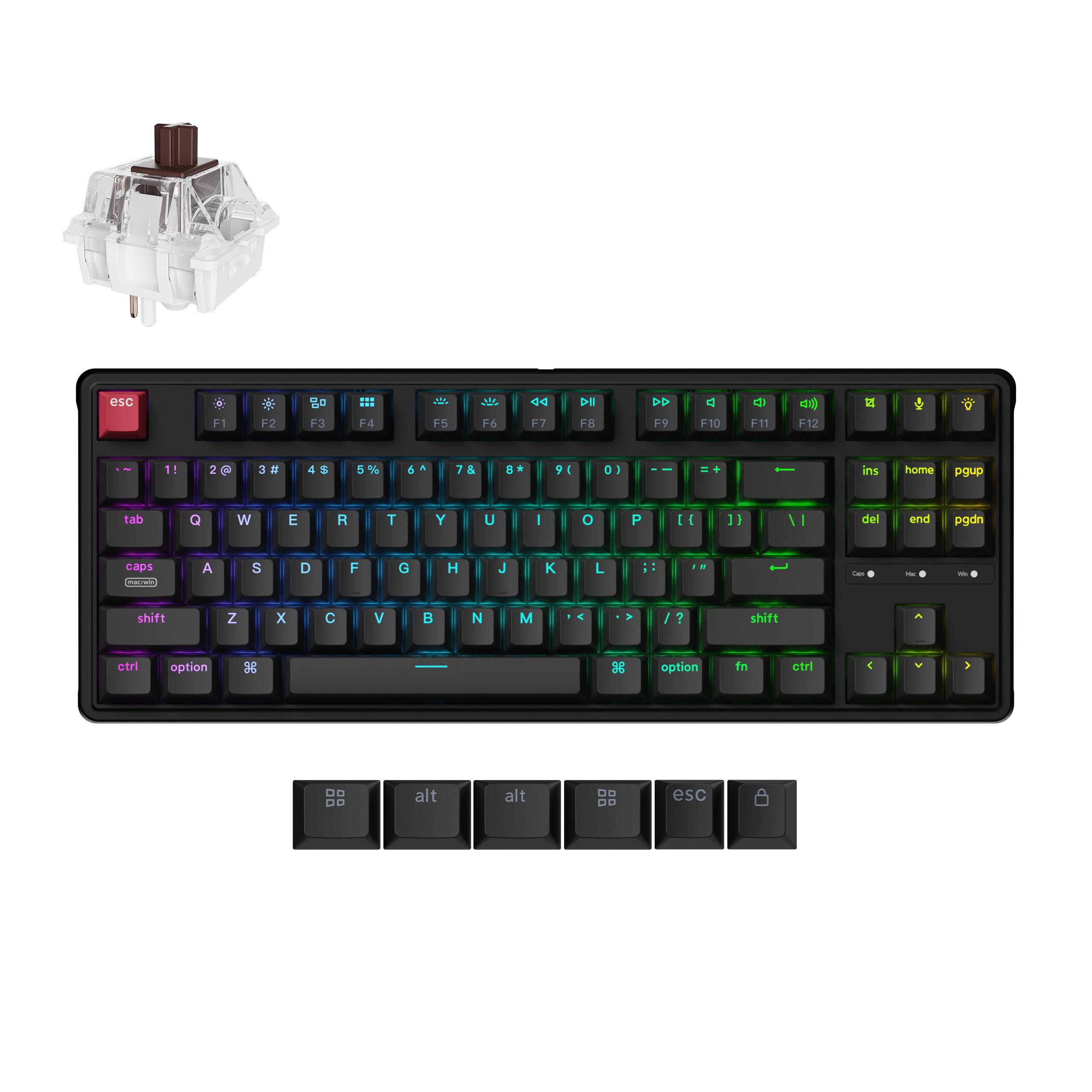 Gaming Μηχανικό πληκτρολόγιο Keychron C3 Pro 8K QMK - Super Brown Switch, Hot-Swappable, RGB