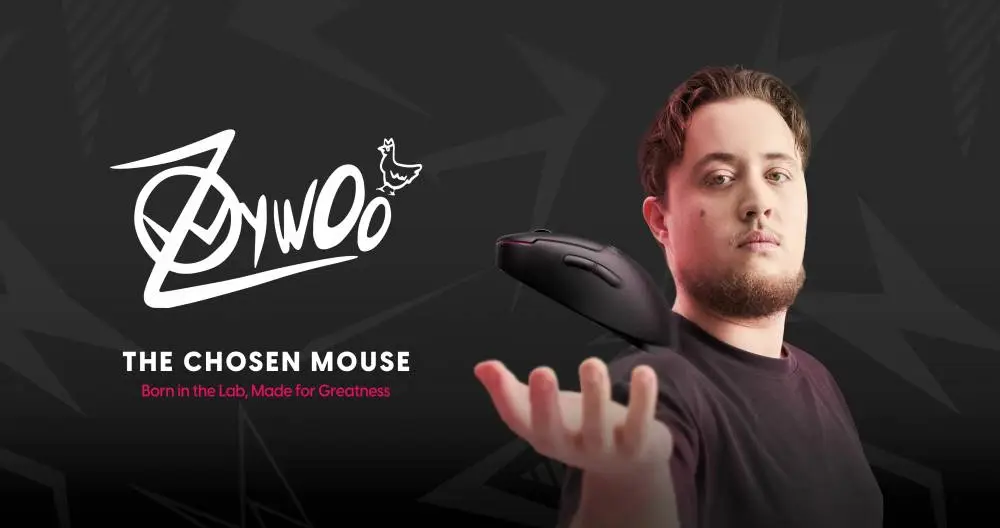 Pulsar професионална геймърска мишка Wireless Gaming Mouse ZywOo The Chosen Mouse Size1 White 8K