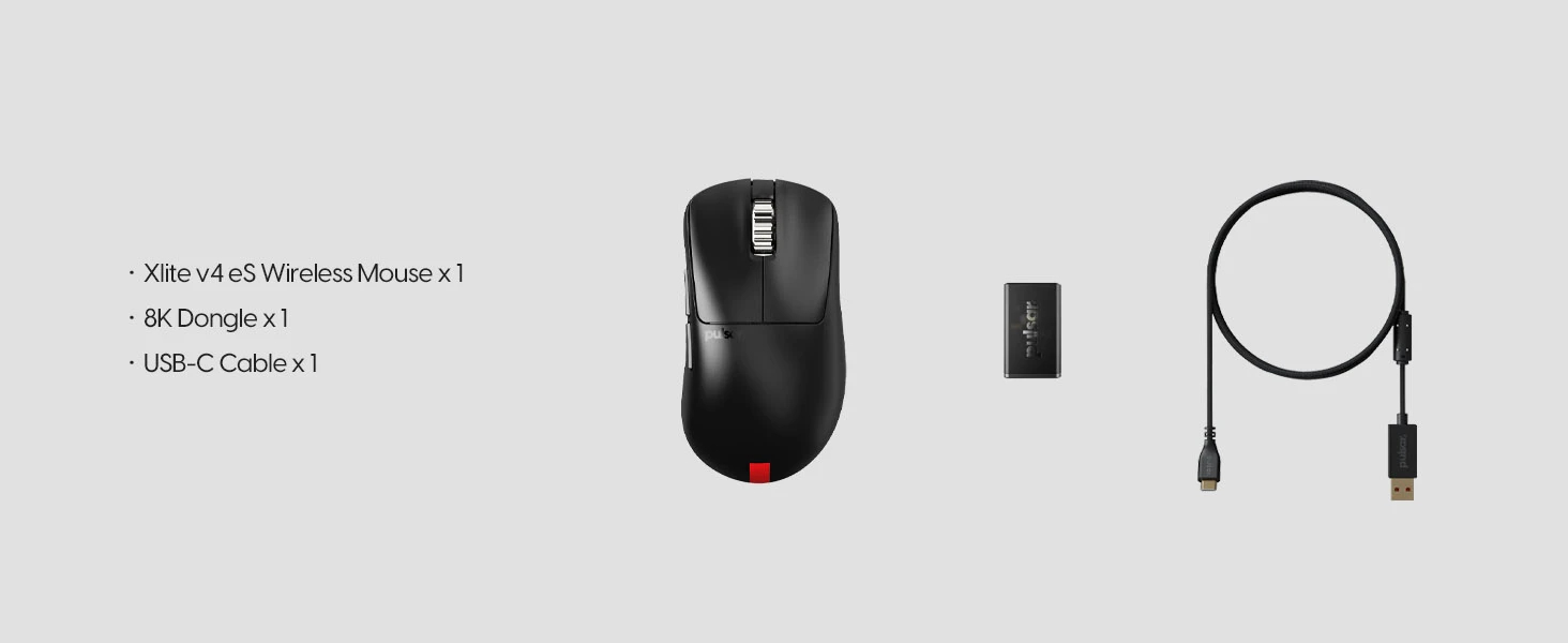 Pulsar професионална геймърска мишка Wireless Gaming Mouse Xlite v4 eS Size1 Black