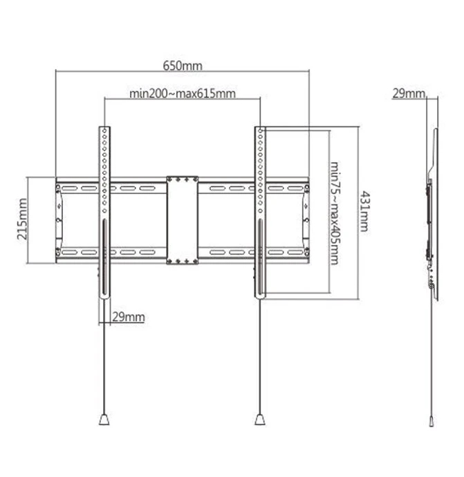 Gembird стенна стойка за телевизор TV Mount - WM-80F-01 - 37"-80", 70 kg