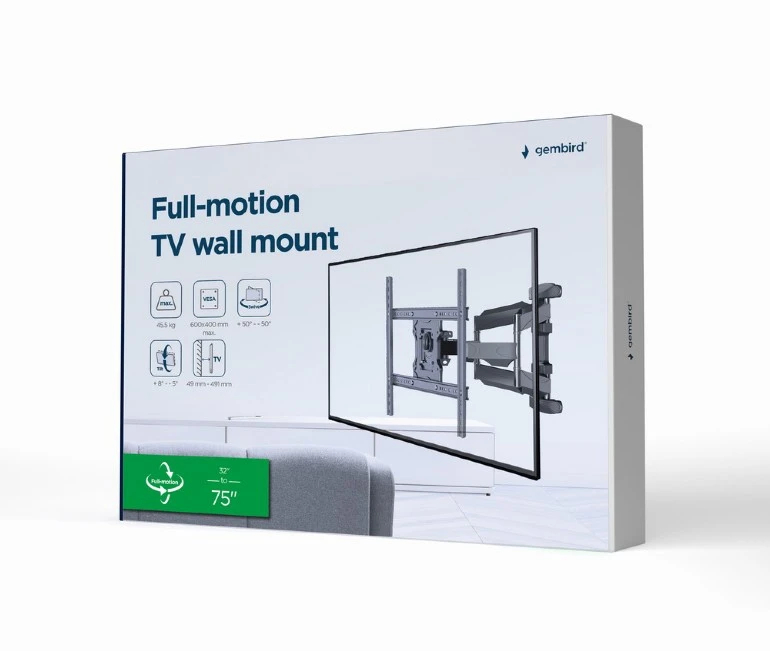 Gembird стенна стойка за телевизор TV Mount - WM-75ST-01 - 32"-75", 45.5 kg