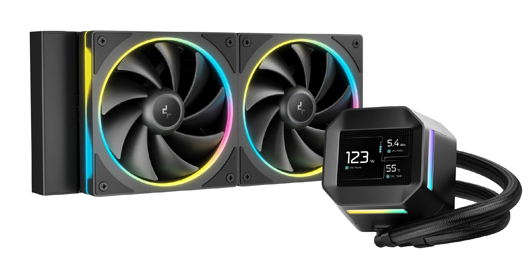 Водно охлаждане DeepCool LM240 Water Cooling 2.4" IPS Display ARGB