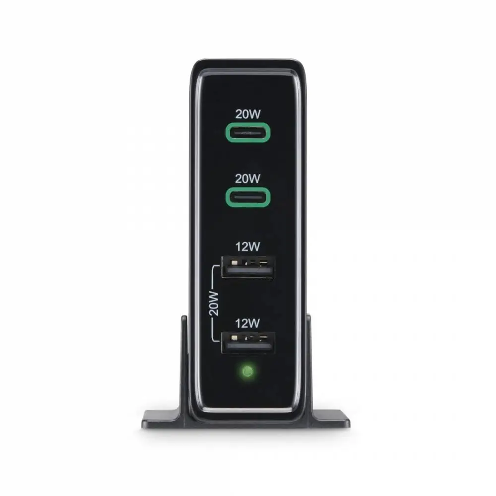 HAMA Зарядна станция 4 порта, 60W, 2 x USB-C, 2 x USB-A, PD, Fast Charge