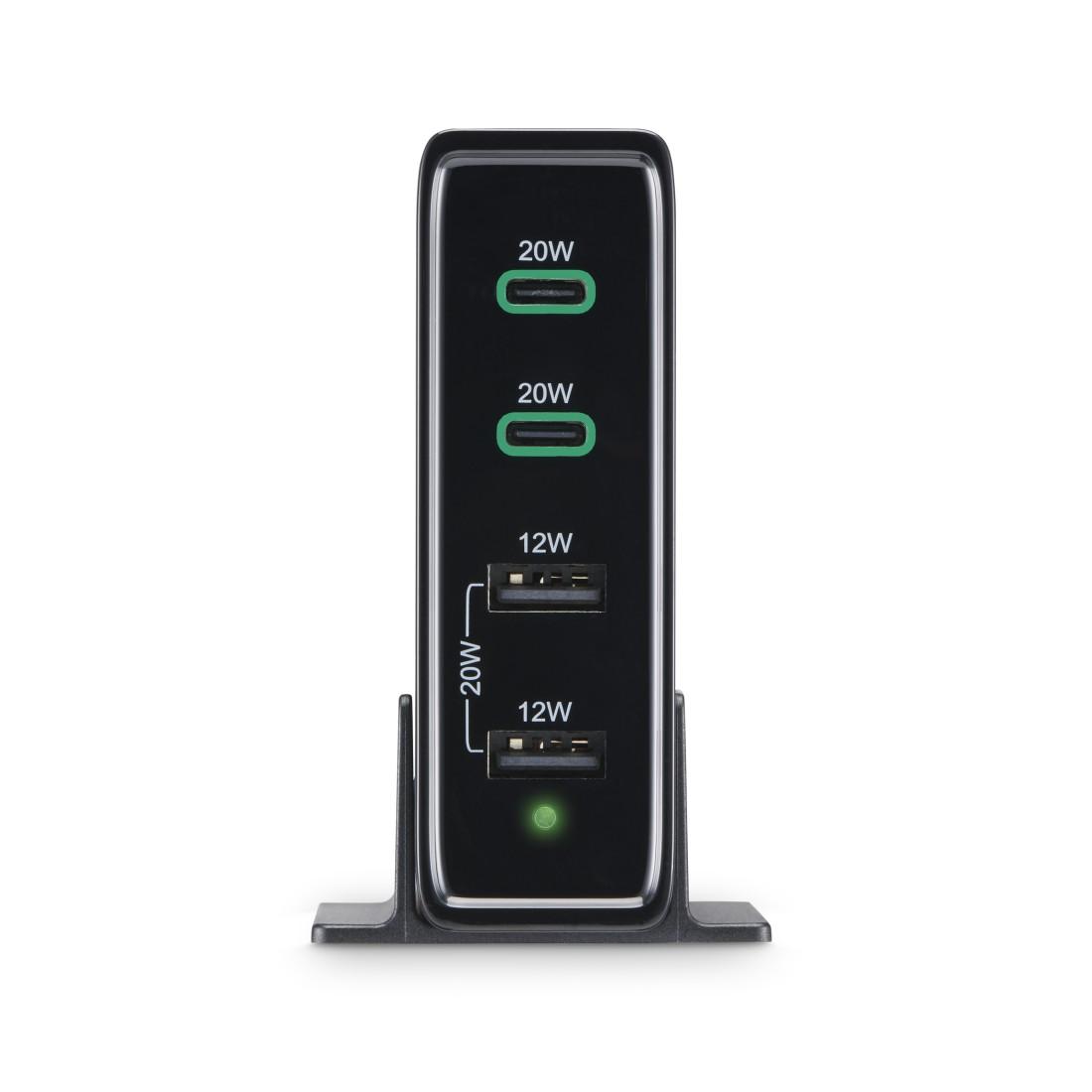 HAMA Зарядна станция 4 порта, 60W, 2 x USB-C, 2 x USB-A, PD, Fast Charge