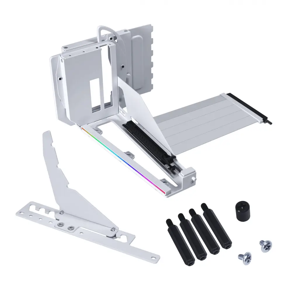 Брекет и кабел Lian Li 4 Slots Vertical GPU Kit v3, PCIe 5.0 за вертикален монтаж на видео карта - Бял