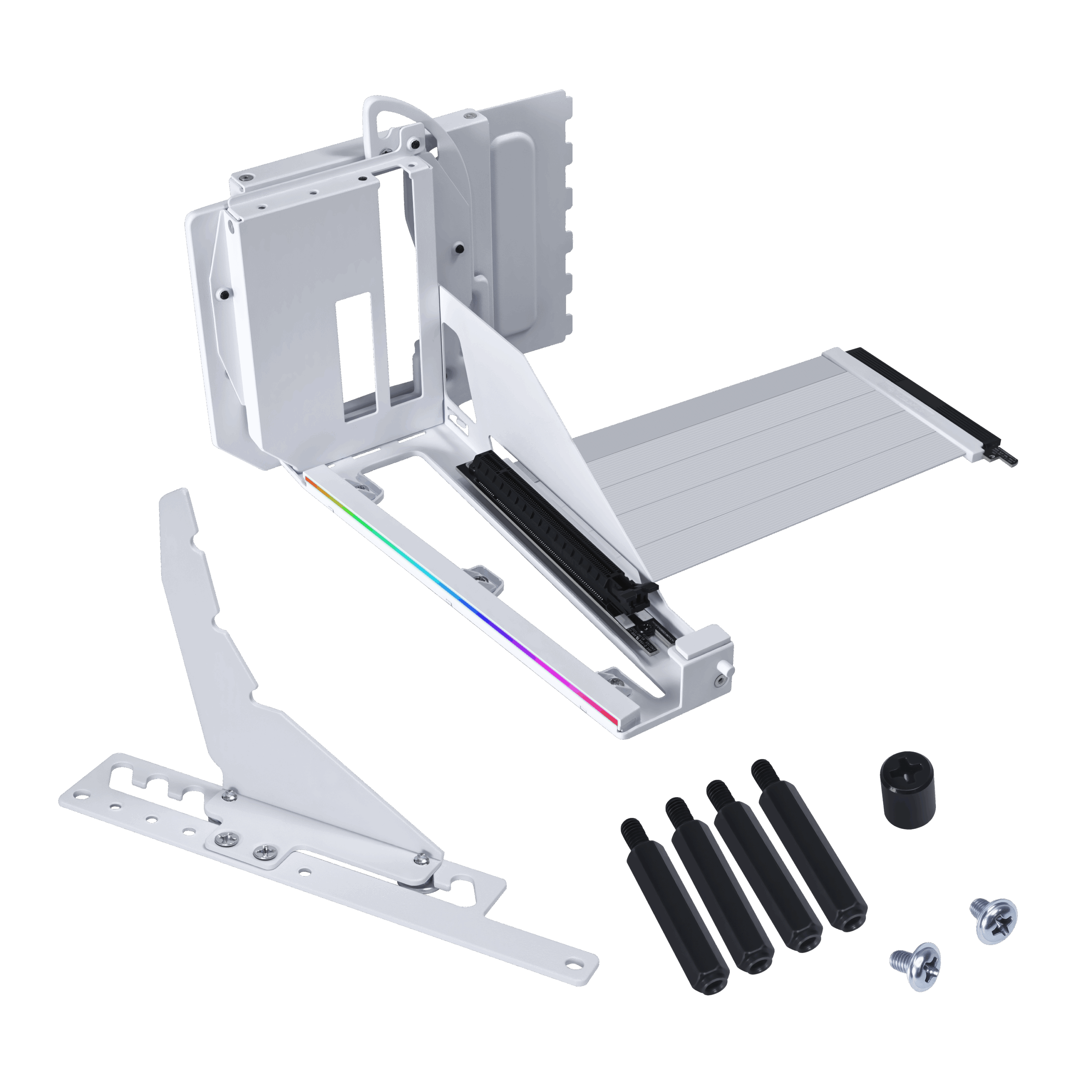 Брекет и кабел Lian Li 4 Slots Vertical GPU Kit v3, PCIe 5.0 за вертикален монтаж на видео карта - Бял