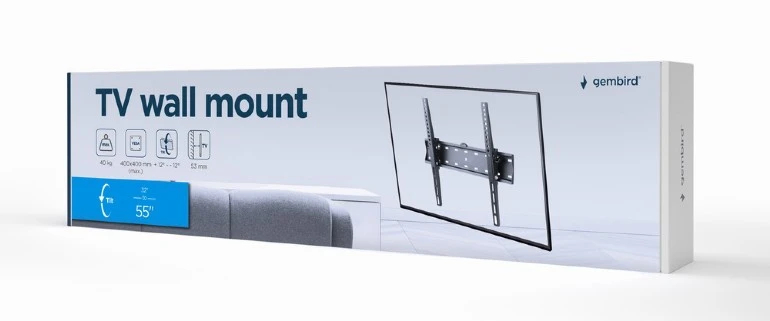 Gembird стенна стойка за телевизор TV Mount - WM-55T-02 - 32"-55", 40 kg