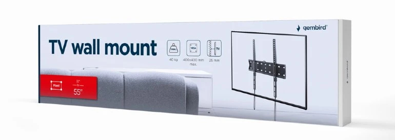 Gembird стенна стойка за телевизор TV Mount - WM-55F-02 - 32"-55", 40 kg