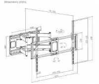 Gembird стенна стойка за телевизор TV Mount - WM-120ST-01 - Adjustable, 60"-120", 120 kg