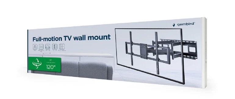 Gembird стенна стойка за телевизор TV Mount - WM-120ST-01 - Adjustable, 60"-120", 120 kg