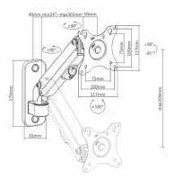 Gembird Стойка за монитор за стена WALL Mount Monitor - MA-WA1-01