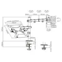 Gembird Стойка за монитор с лаптоп стойка Monitor Mount with Laptop holder - MA-DA-03
