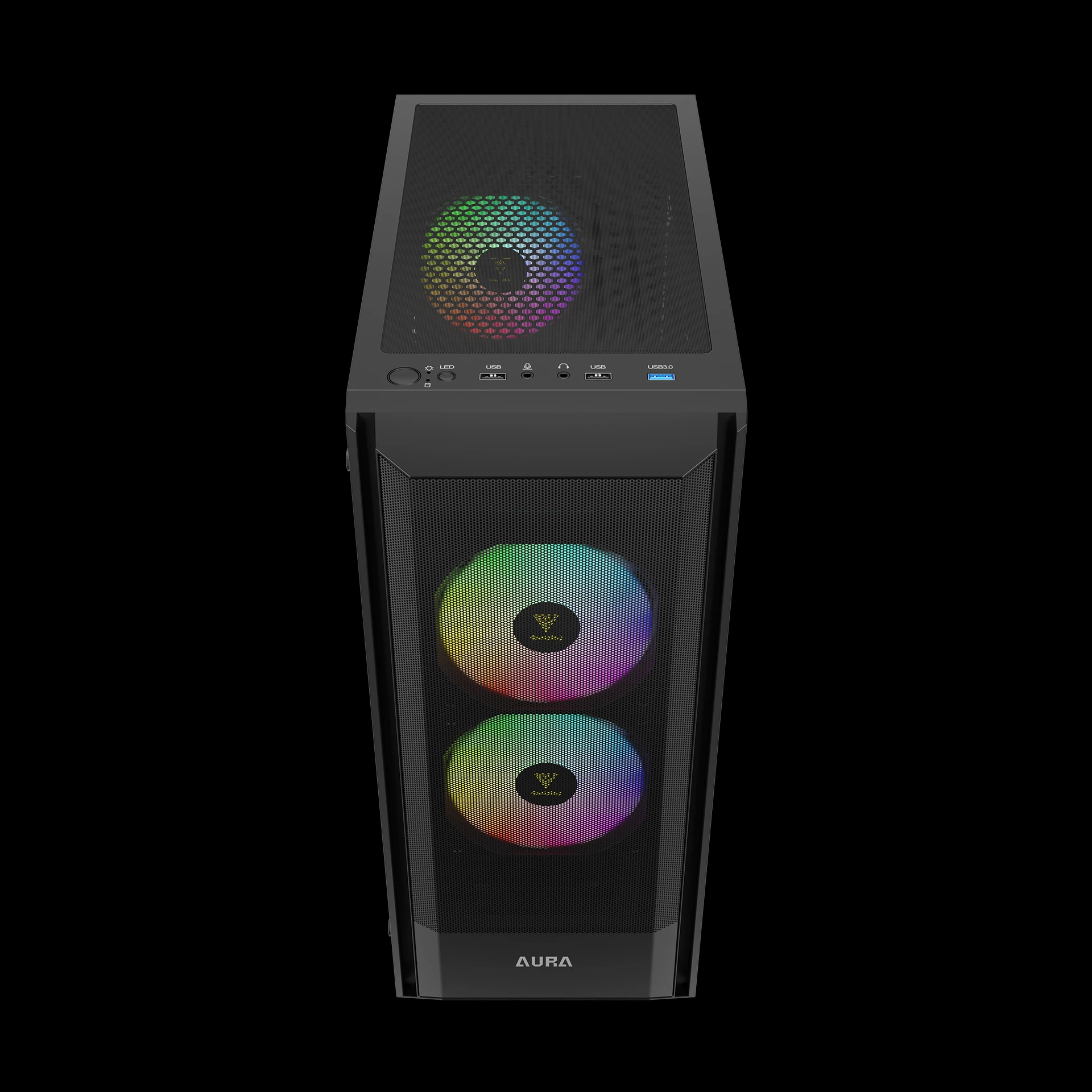Gamdias кутия Case ATX - AURA GC6 ELITE ARGB BK - Addressable RGB, Mesh