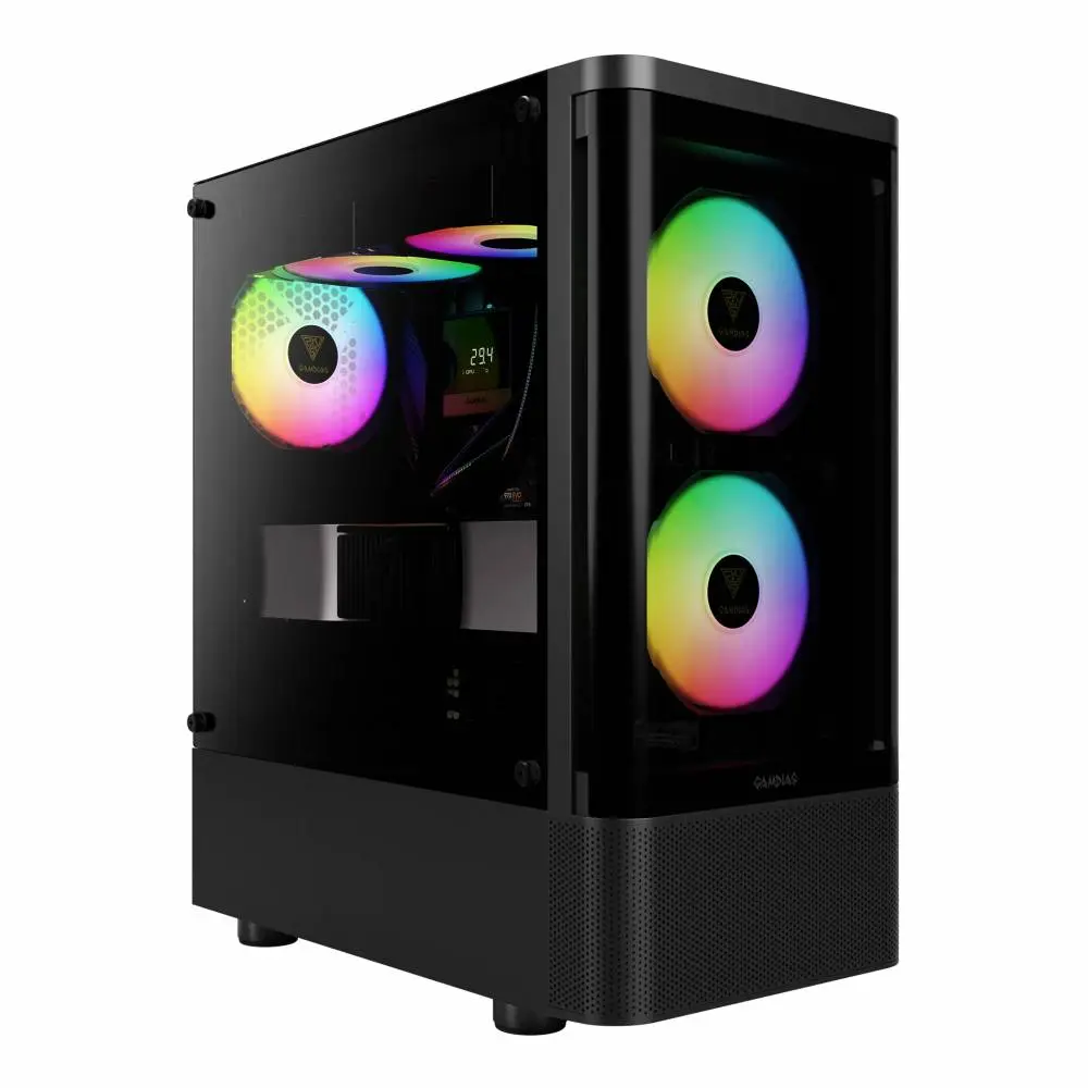 Кутия Gamdias TALOS E3 CG Case ATX, 3 x 120 mm A-RGB, Curved Glass