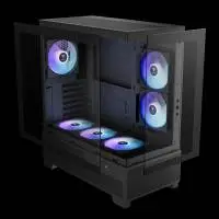Кутия Gamdias AURA GC12 ARGB BK Case mATX, 6 x 120 mm A-RGB, USB-C, Tempered Glass