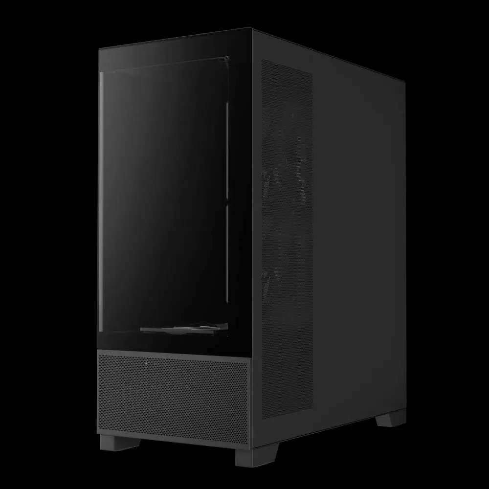 Кутия Gamdias AURA GC12 ARGB BK Case mATX, 6 x 120 mm A-RGB, USB-C, Tempered Glass