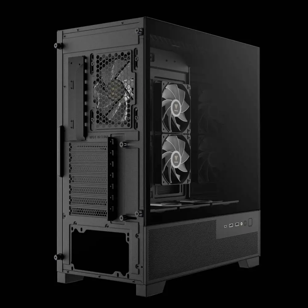 Кутия Gamdias AURA GC12 ARGB BK Case mATX, 6 x 120 mm A-RGB, USB-C, Tempered Glass