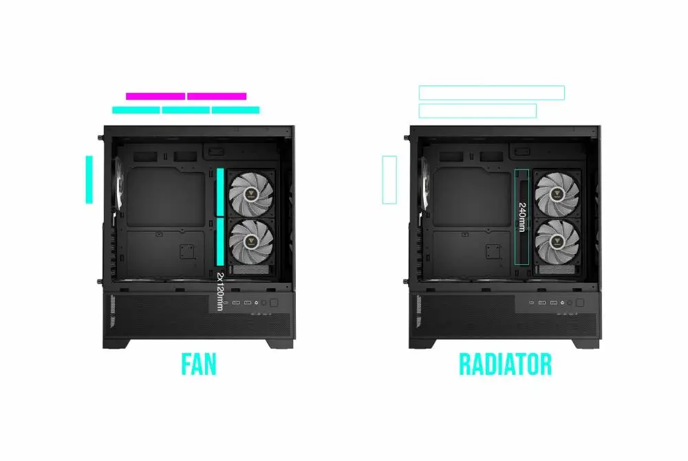 Кутия Gamdias AURA GC12 ARGB BK Case mATX, 6 x 120 mm A-RGB, USB-C, Tempered Glass